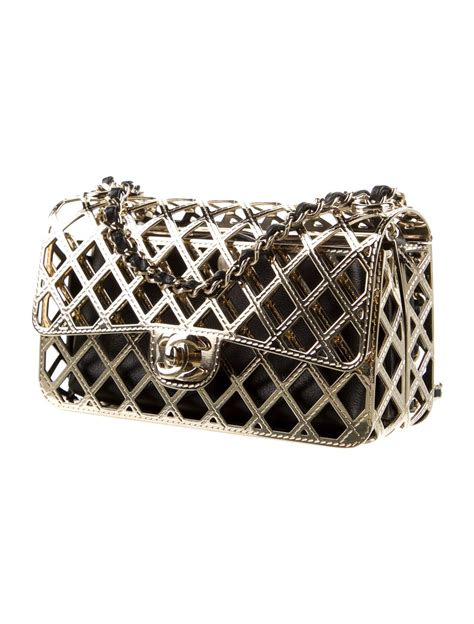 chanel mini metal cage bag